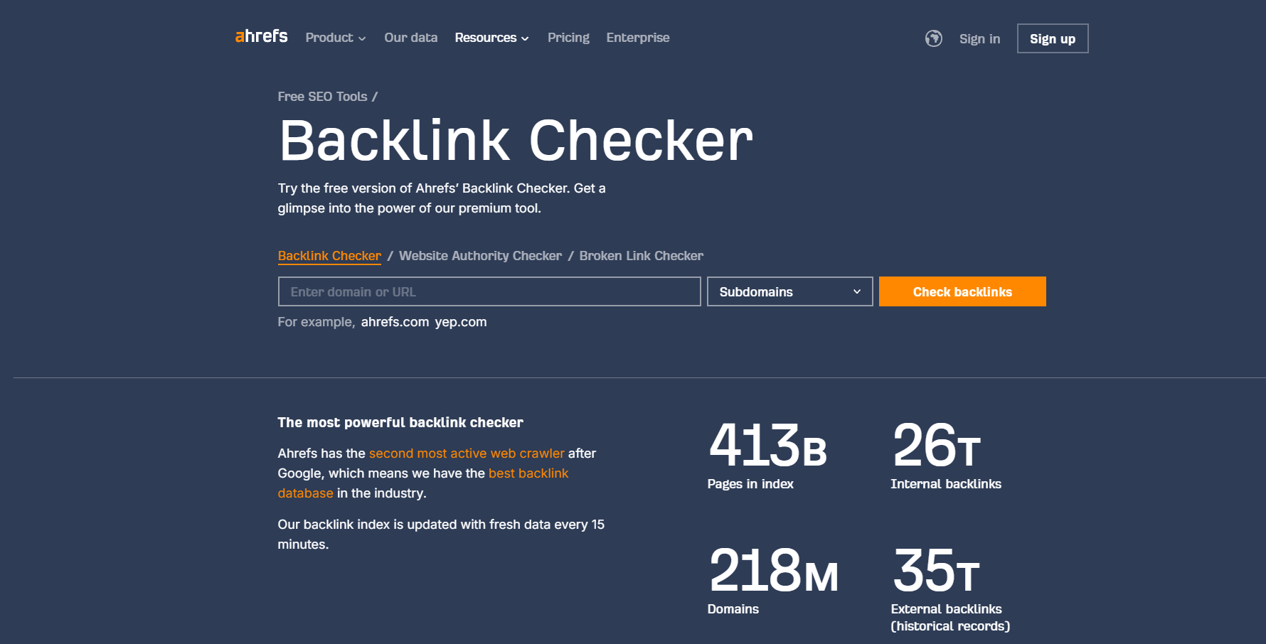 Ahrefs Backlink Checker