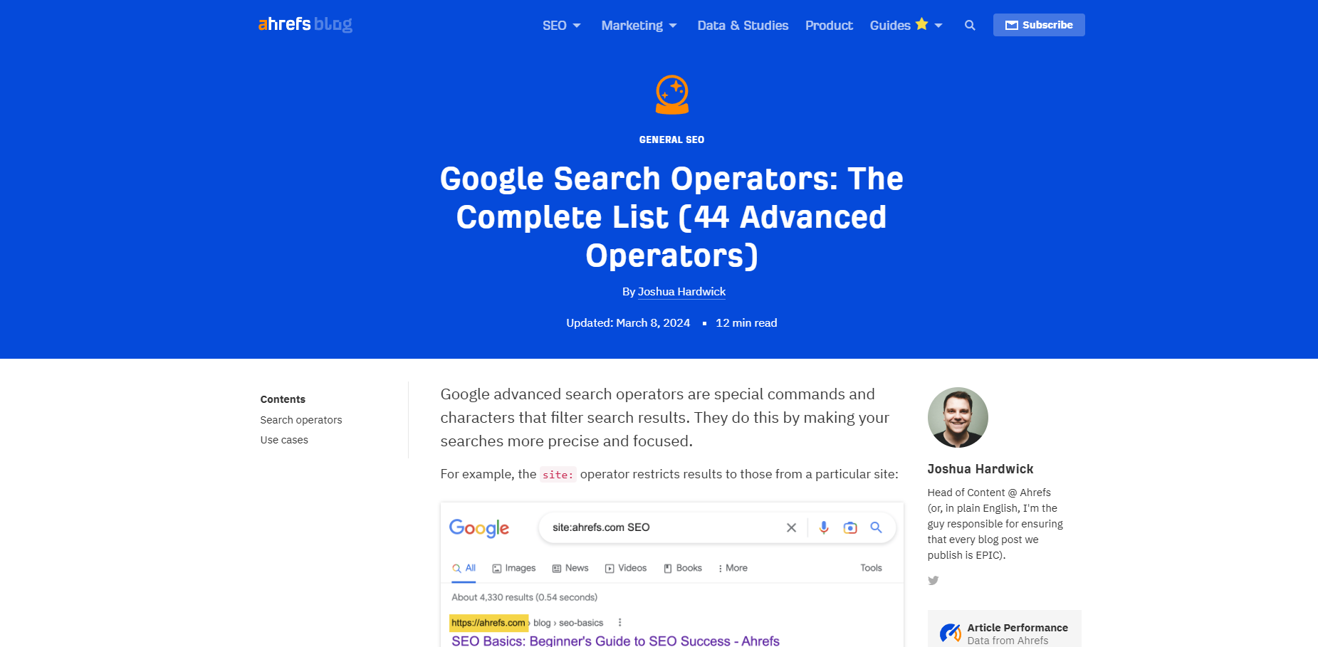 Google Search Tricks & Operators